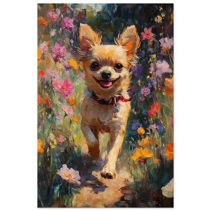 Chihuahua artwork in Monet impressionist style printed on matte poster paper