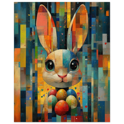 Easter artwork in Picasso abstract style printed as premium matte poster