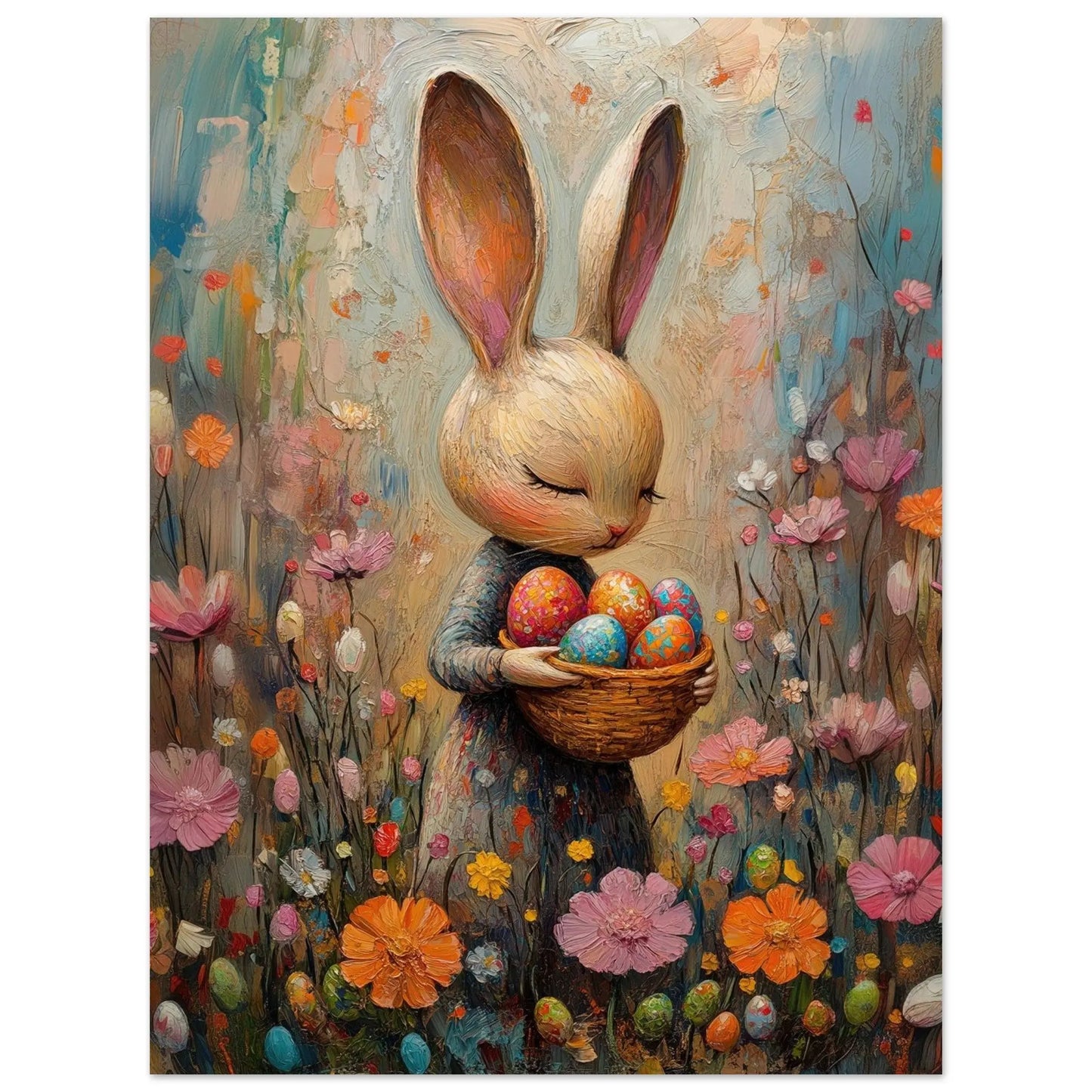 Easter poster in Picasso Rose Period style printed on matte paper