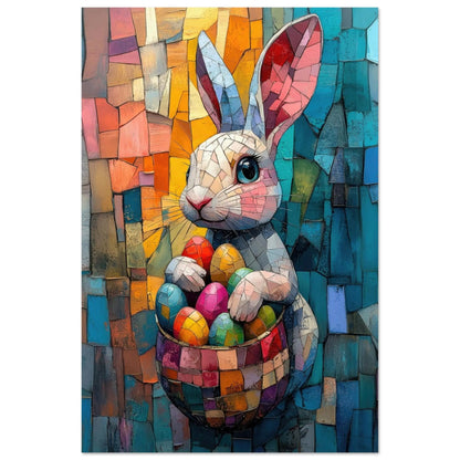 Easter artwork in Picasso abstract style printed as premium matte poster