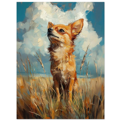 Chihuahua artwork in Monet impressionist style printed on matte poster paper