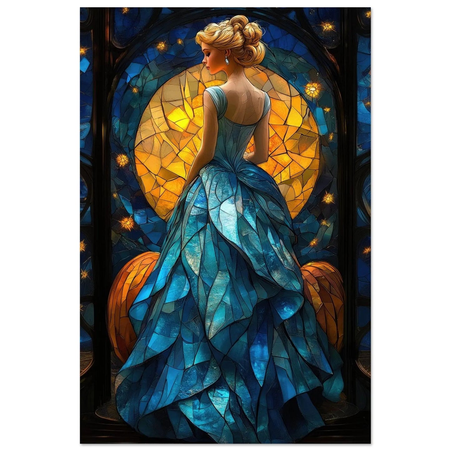 Cinderella poster in Van Gogh abstract style printed on matte paper