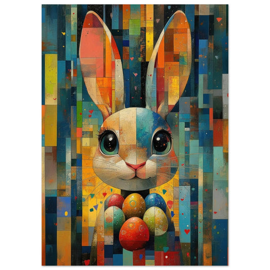 Easter artwork in Picasso abstract style printed as premium matte poster