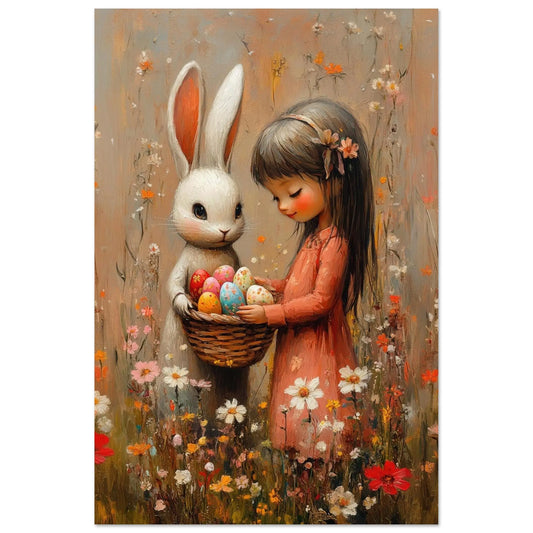 Easter poster in Picasso Rose Period style printed on matte paper