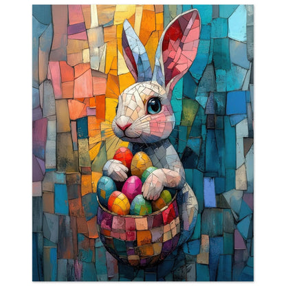 Easter artwork in Picasso abstract style printed as premium matte poster