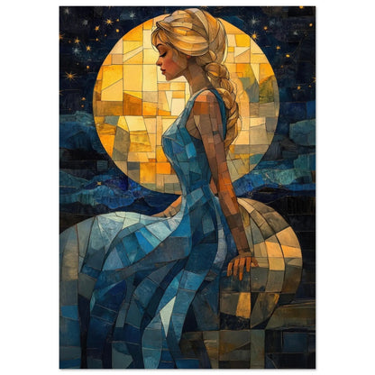 Cinderella poster in Van Gogh abstract style printed on matte paper
