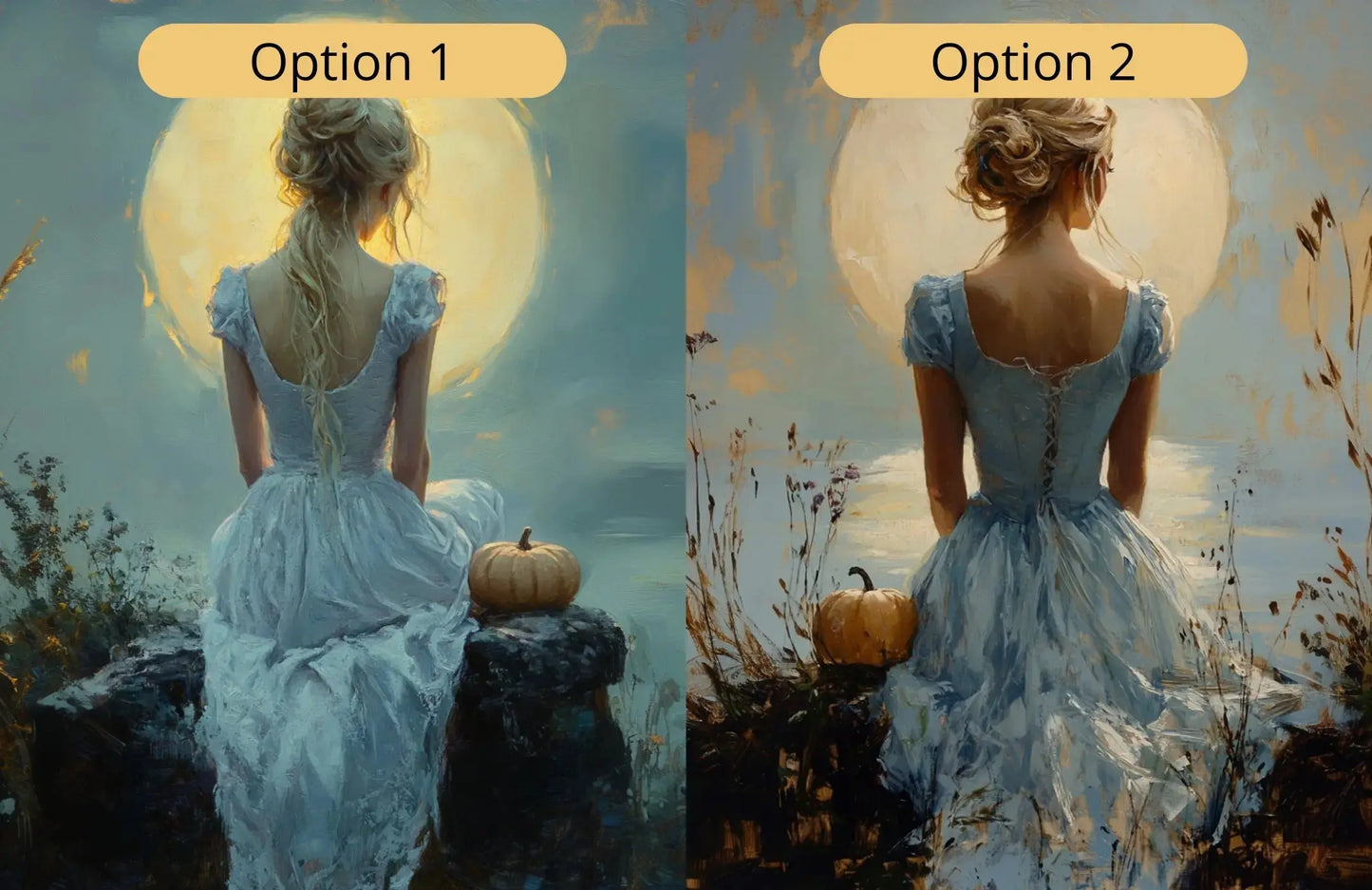 Cinderella artwork in Monet impressionist style printed on premium canvas