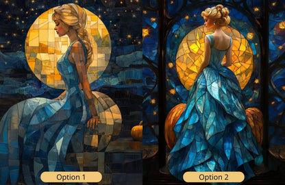 Cinderella artwork in abstract Van Gogh style printed on premium canvas