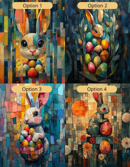 Easter artwork in abstract Picasso style printed on premium canvas