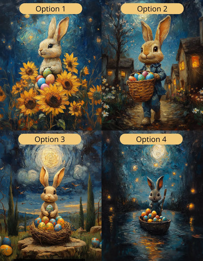 Easter artwork in Van Gogh expressive style printed on canvas
