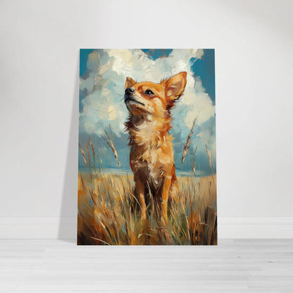 Chihuahua artwork in Monet impressionist style printed on matte poster paper