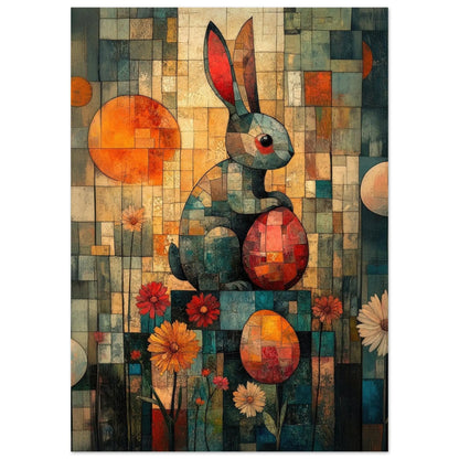 Easter artwork in Picasso abstract style printed as premium matte poster