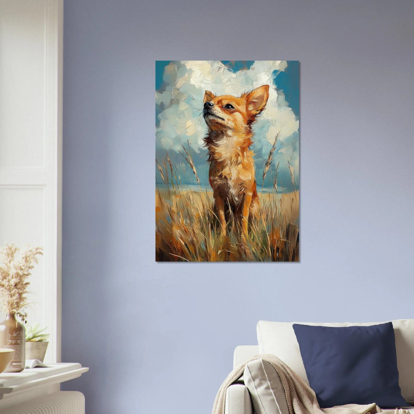 Chihuahua artwork in Monet impressionist style printed on matte poster paper